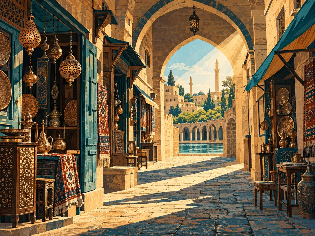 Şanlıurfa taş mimarisini yorumlayan editoryal illüstrasyon