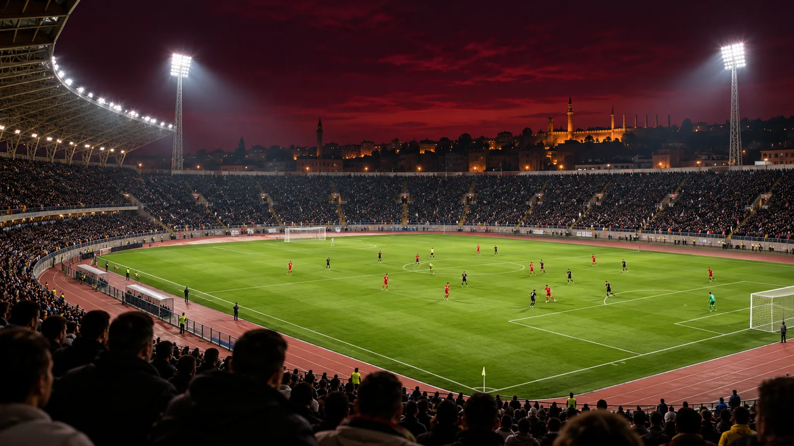 Şanlıurfa'da bir futbol stadını betimleyen temsili illüstrasyon